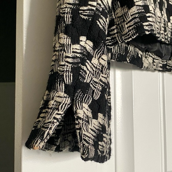 Talbots Black Ivory Woven Textured Wool Lined Blazer Jacket size 14 Petite - Picture 5 of 12
